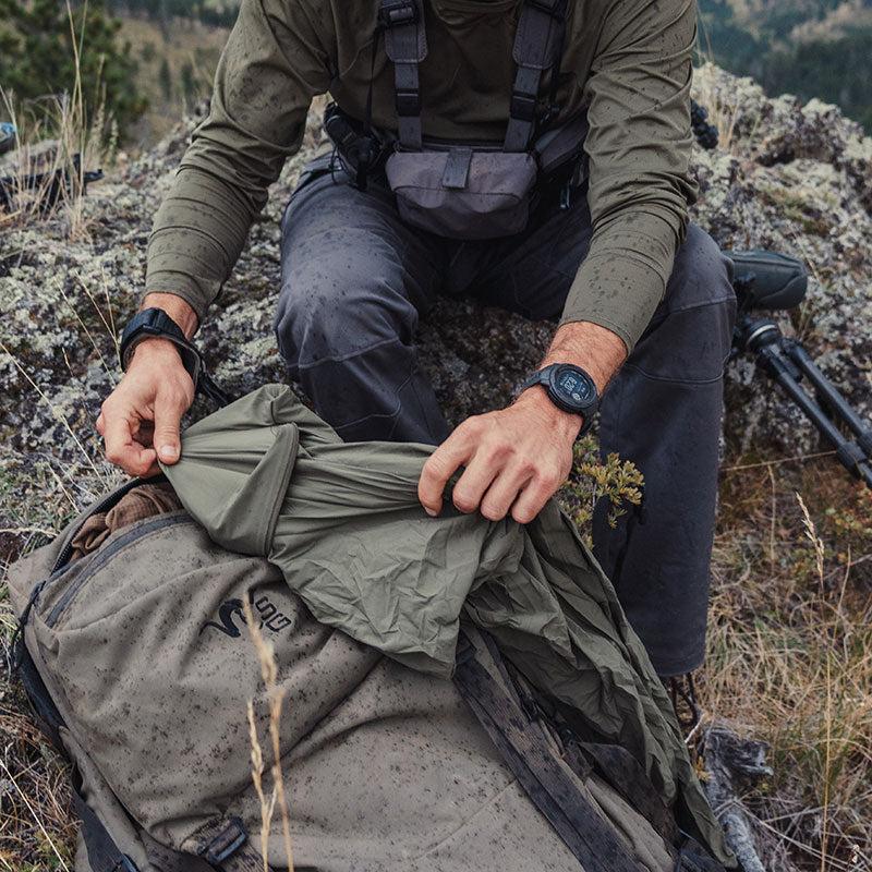 X1 Jacket - ultralight, packable, self-stuffing hunting rain jacket